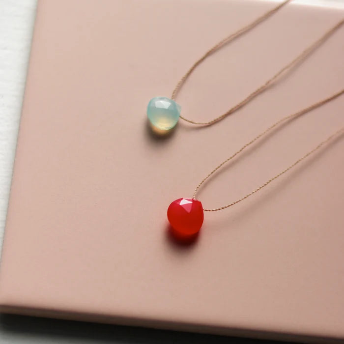Wanderlust Life Fine Cord Necklace - Hot Pink Chalcedony