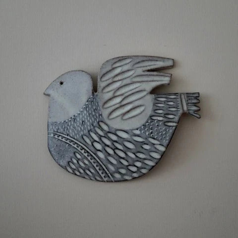 Hand Carved Ceramic Hanging Bird - Medium