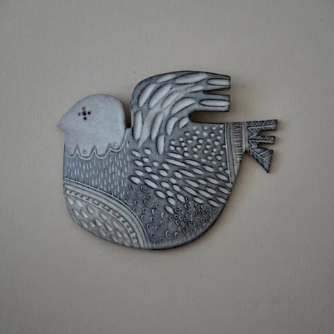 Hand Carved Ceramic Hanging Bird - Medium