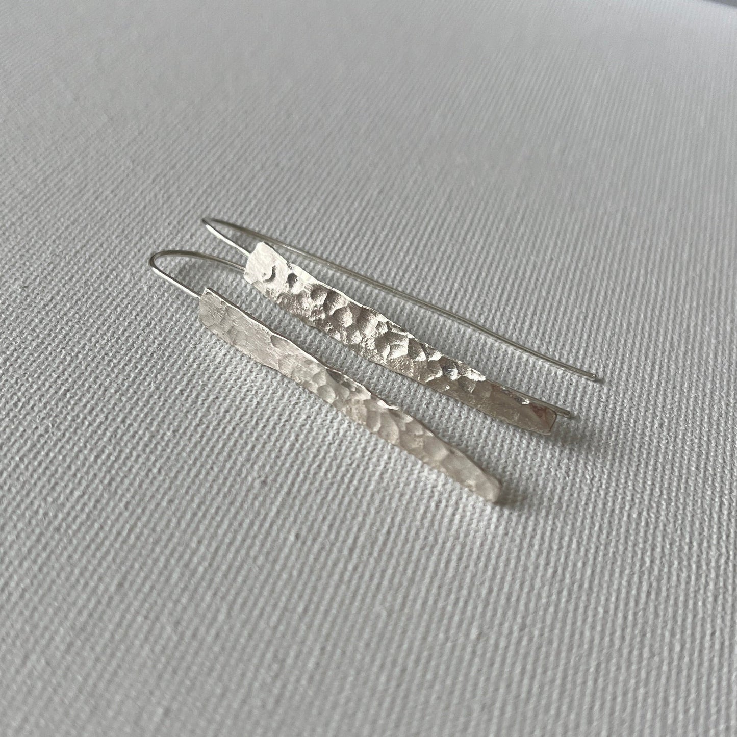 Hammered Silver Shard Drop Earrings