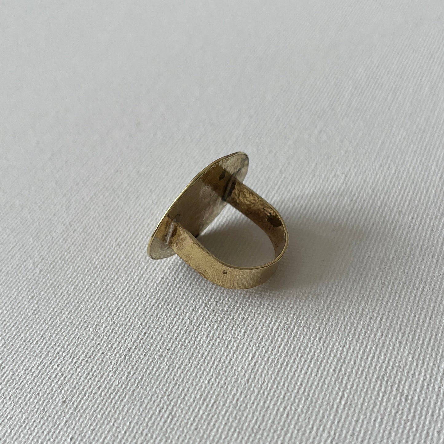 Brass Pebble Statement Ring