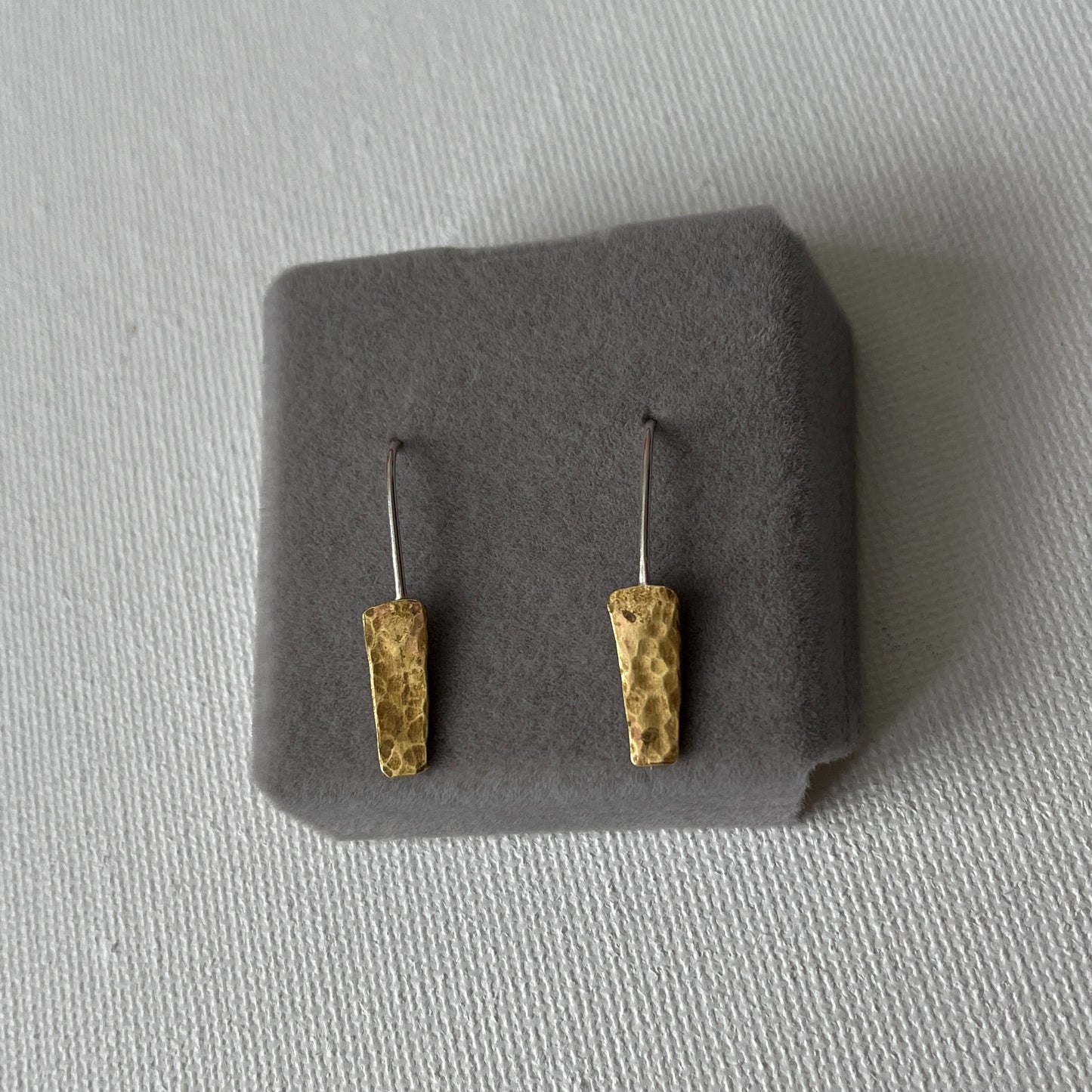 Hammered Brass Shard Earrings