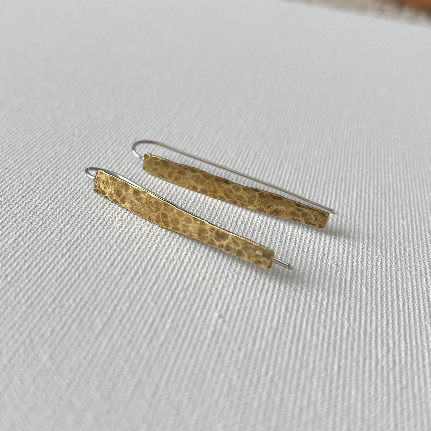 Hammered Brass Shard Earrings