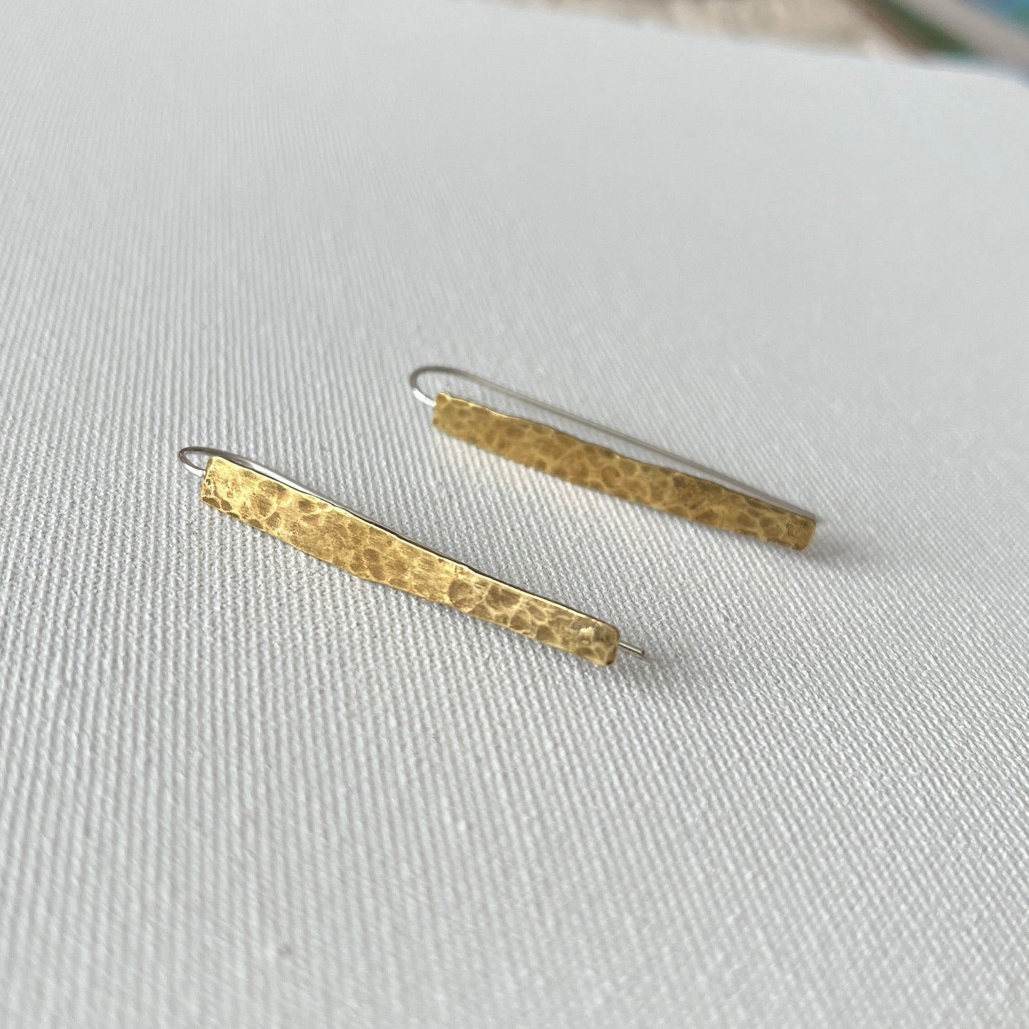 Hammered Brass Shard Earrings