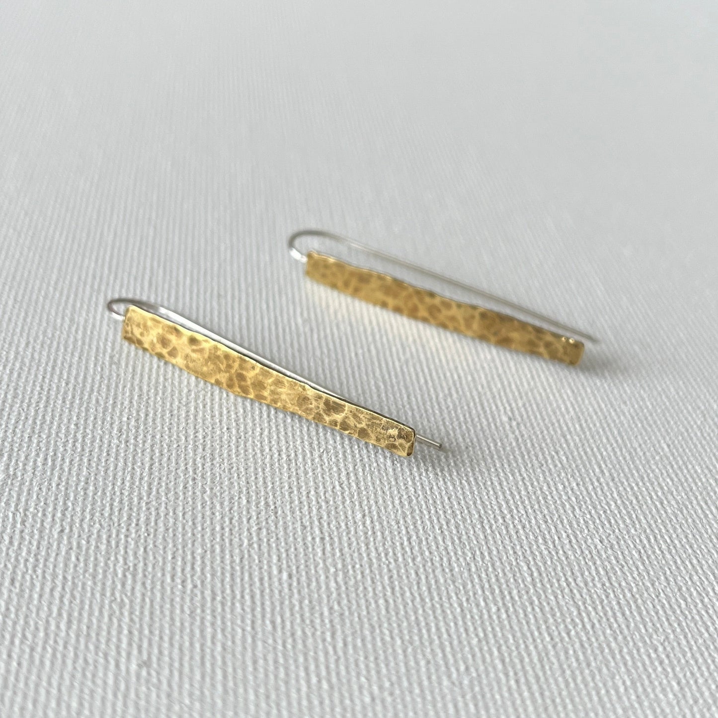 Hammered Brass Shard Earrings