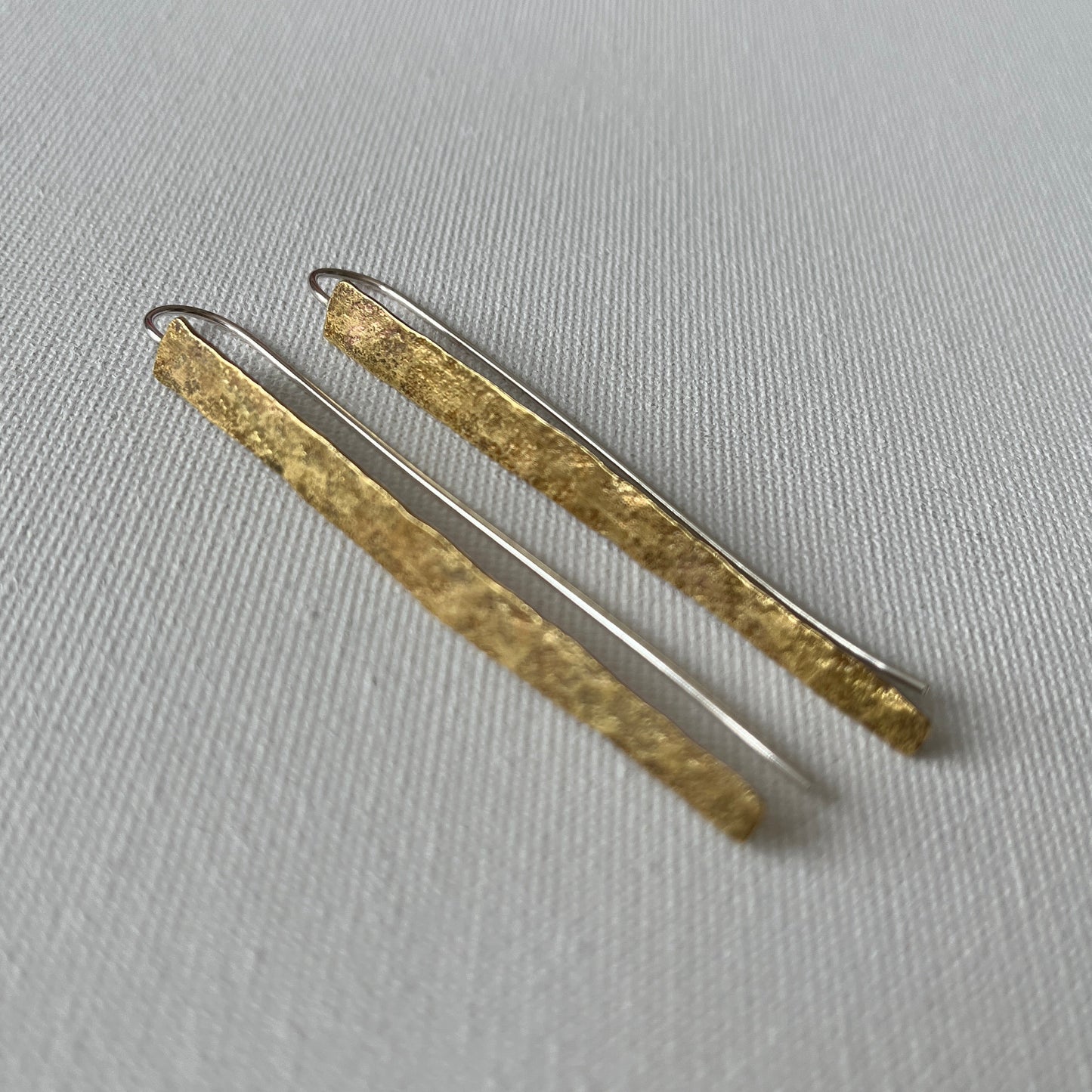 Hammered Brass Shard Earrings