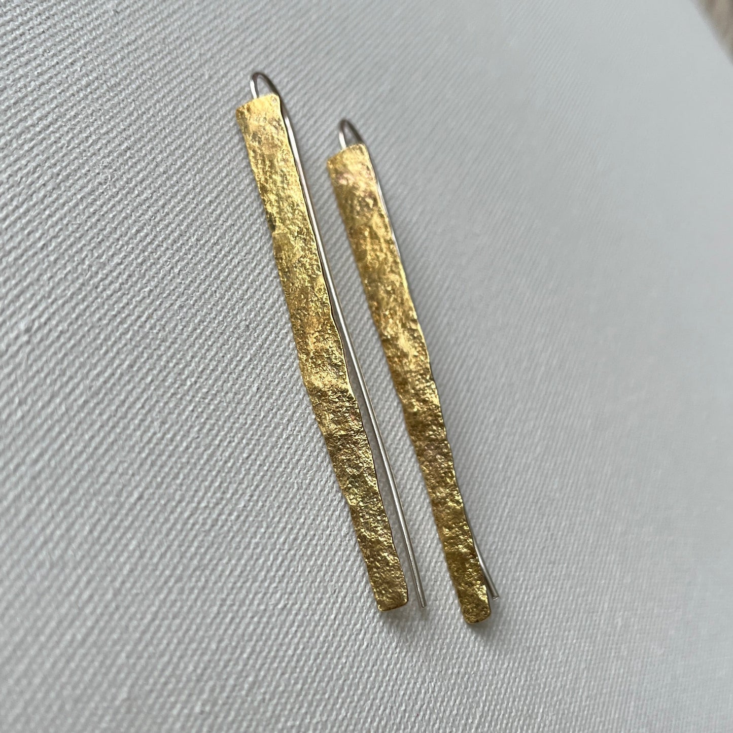 Hammered Brass Shard Earrings