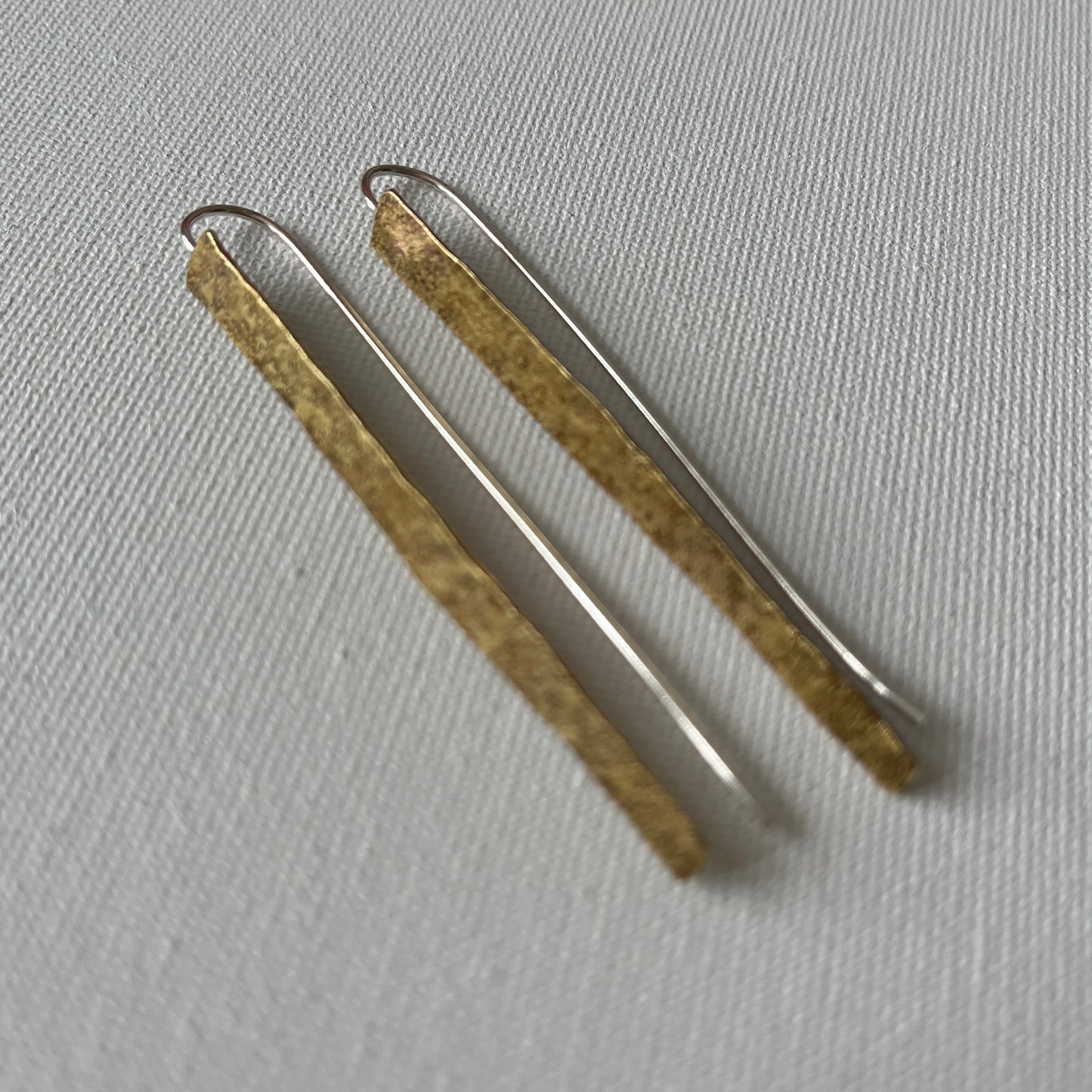 Hammered Brass Shard Earrings