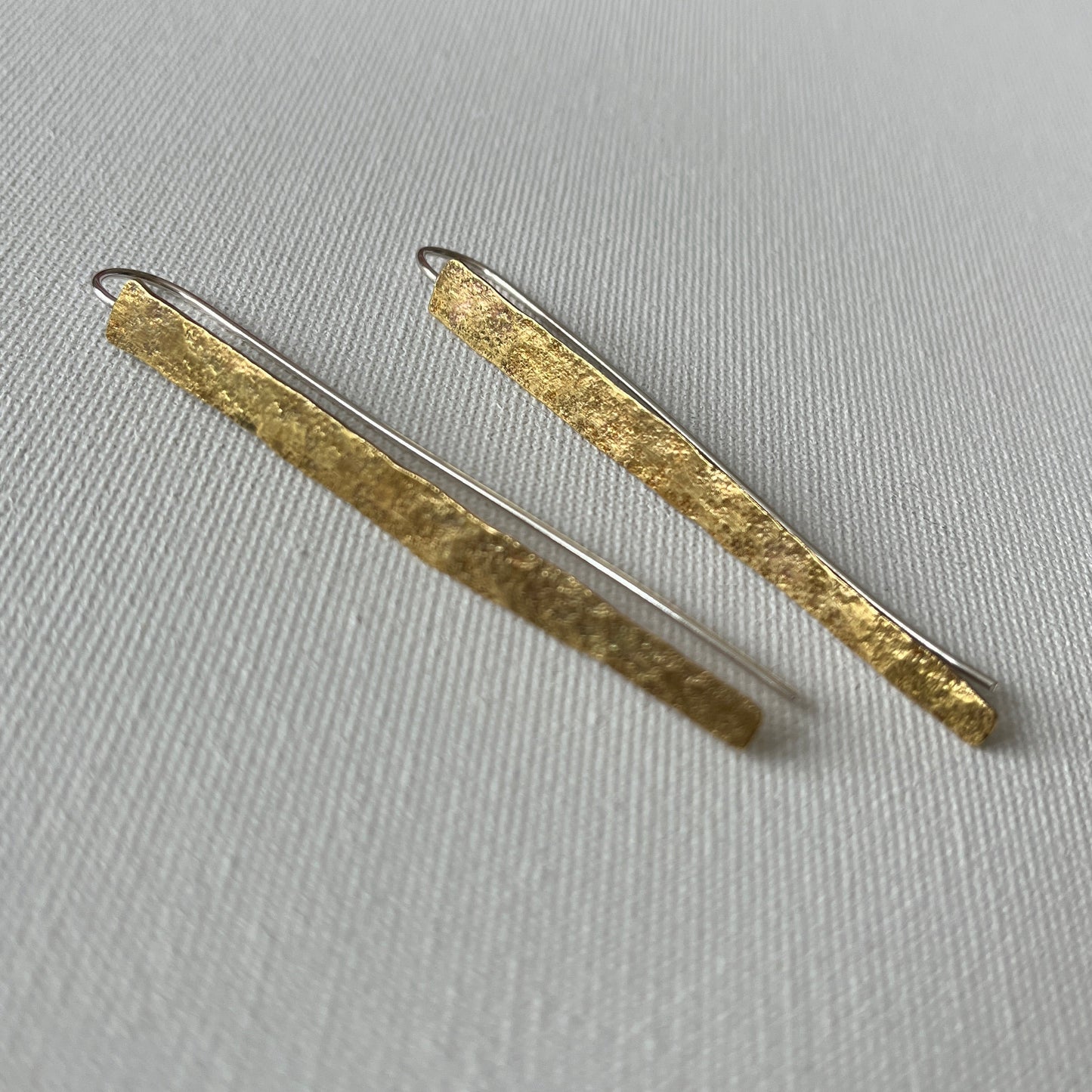 Hammered Brass Shard Earrings