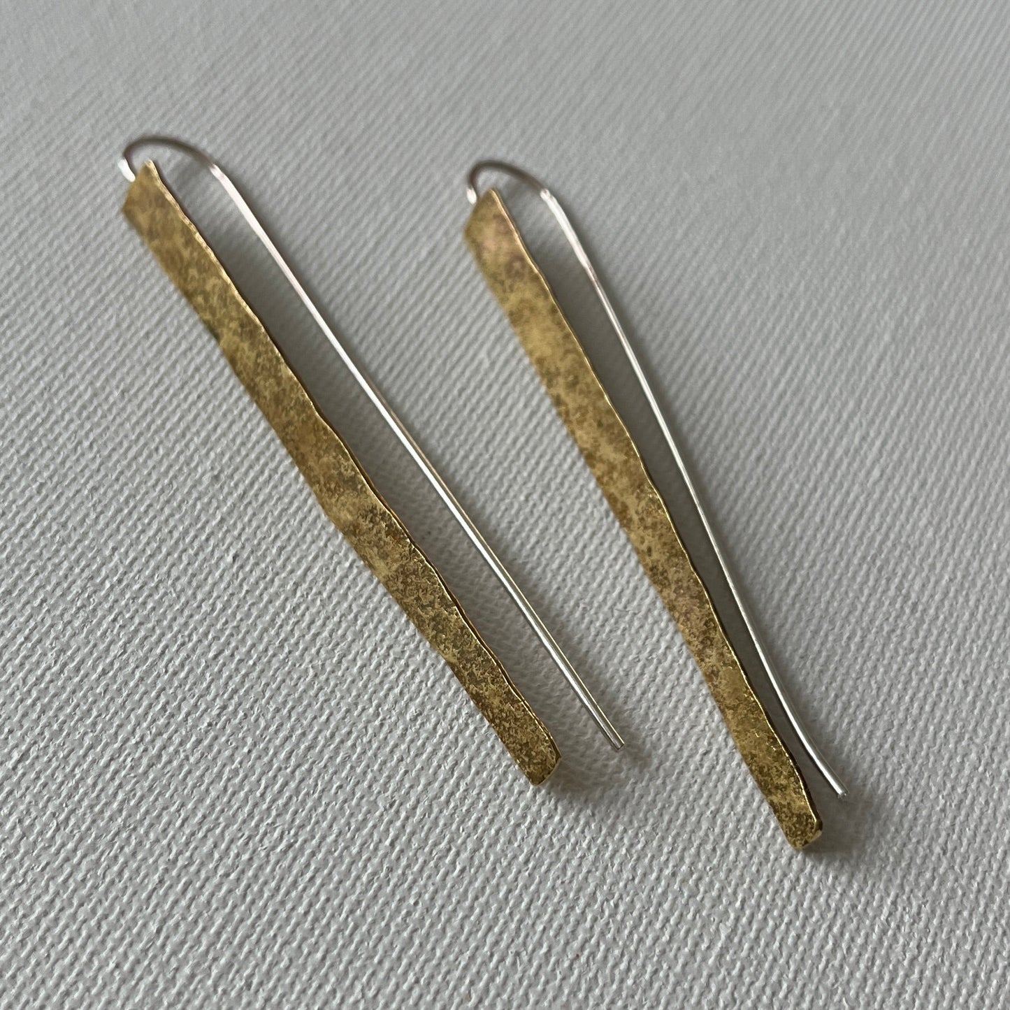 Hammered Brass Shard Earrings