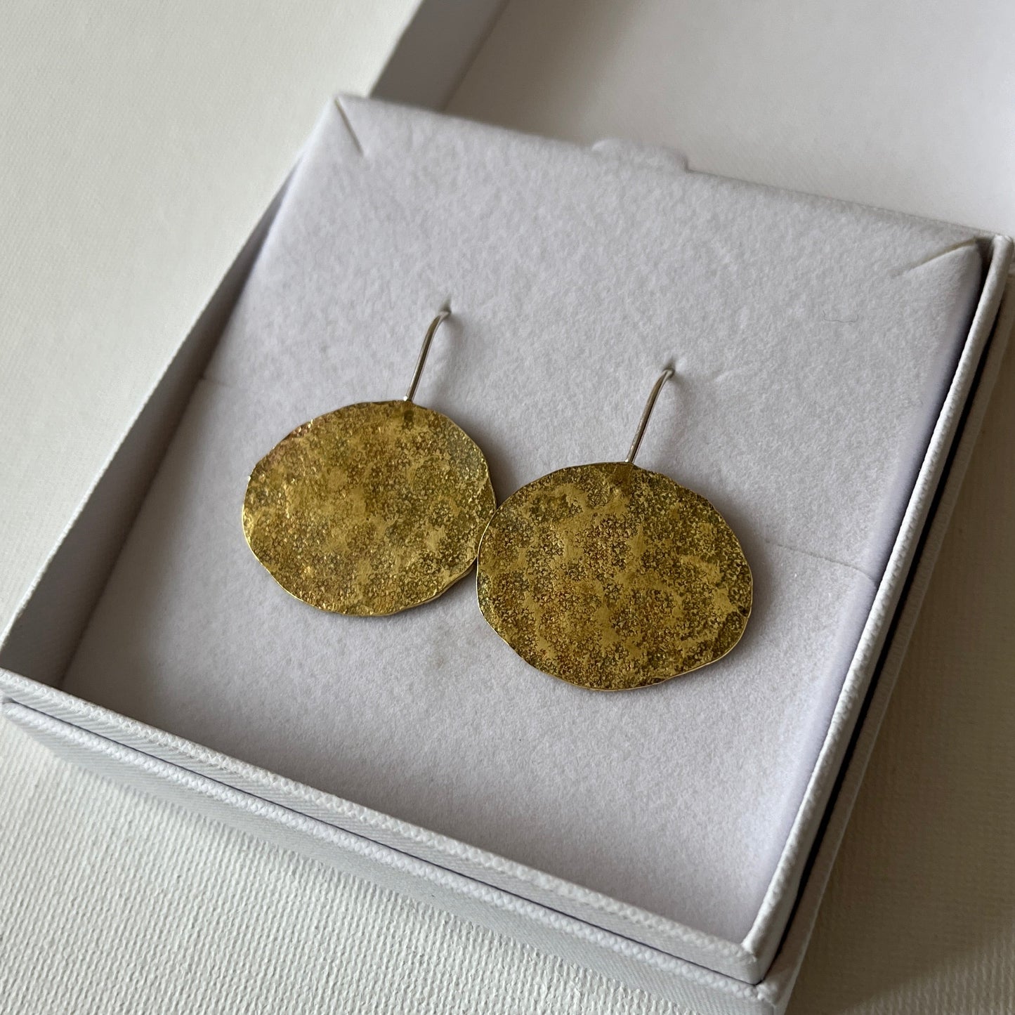 Brass Pebble Earrings