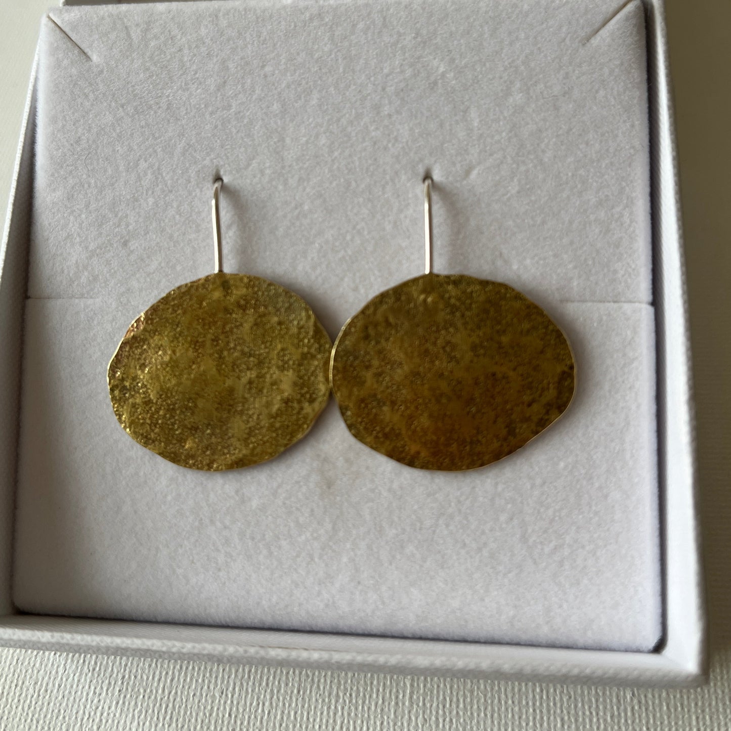 Brass Pebble Earrings