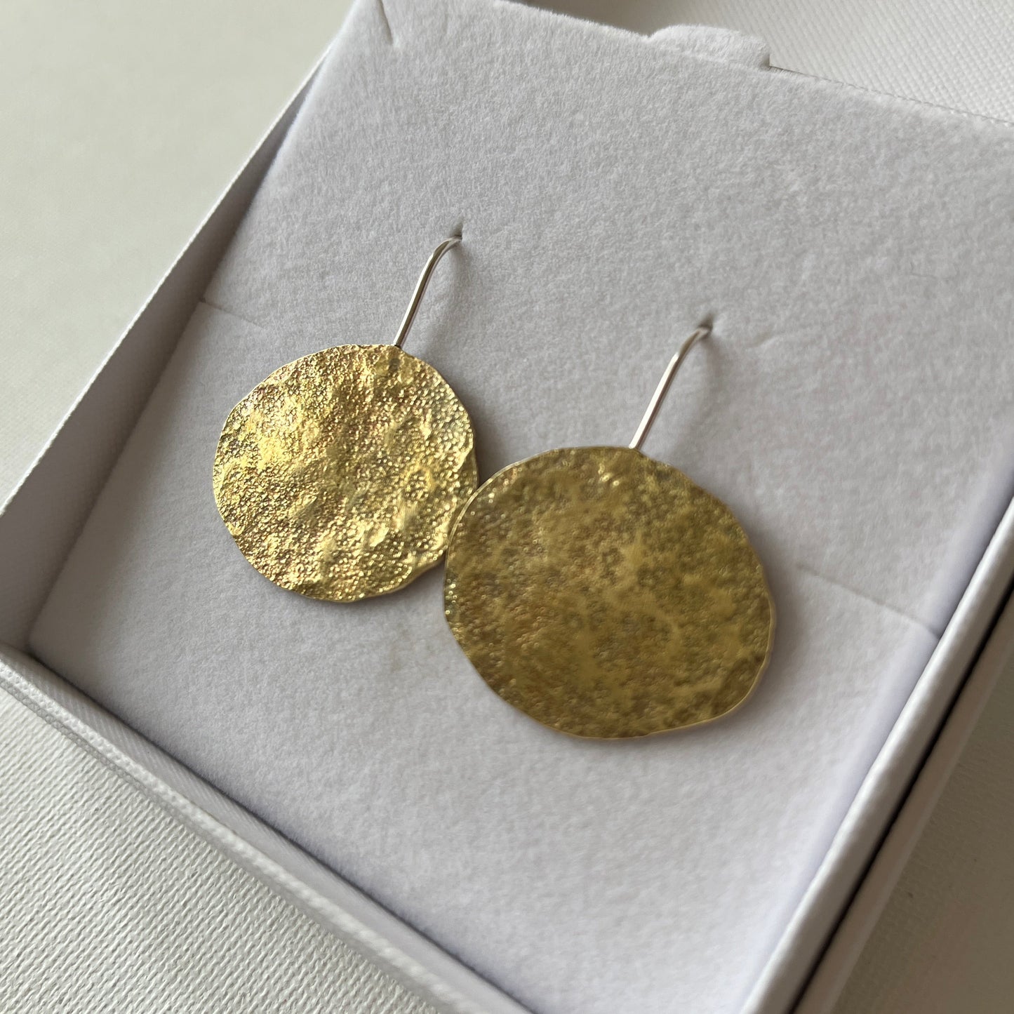 Brass Pebble Earrings