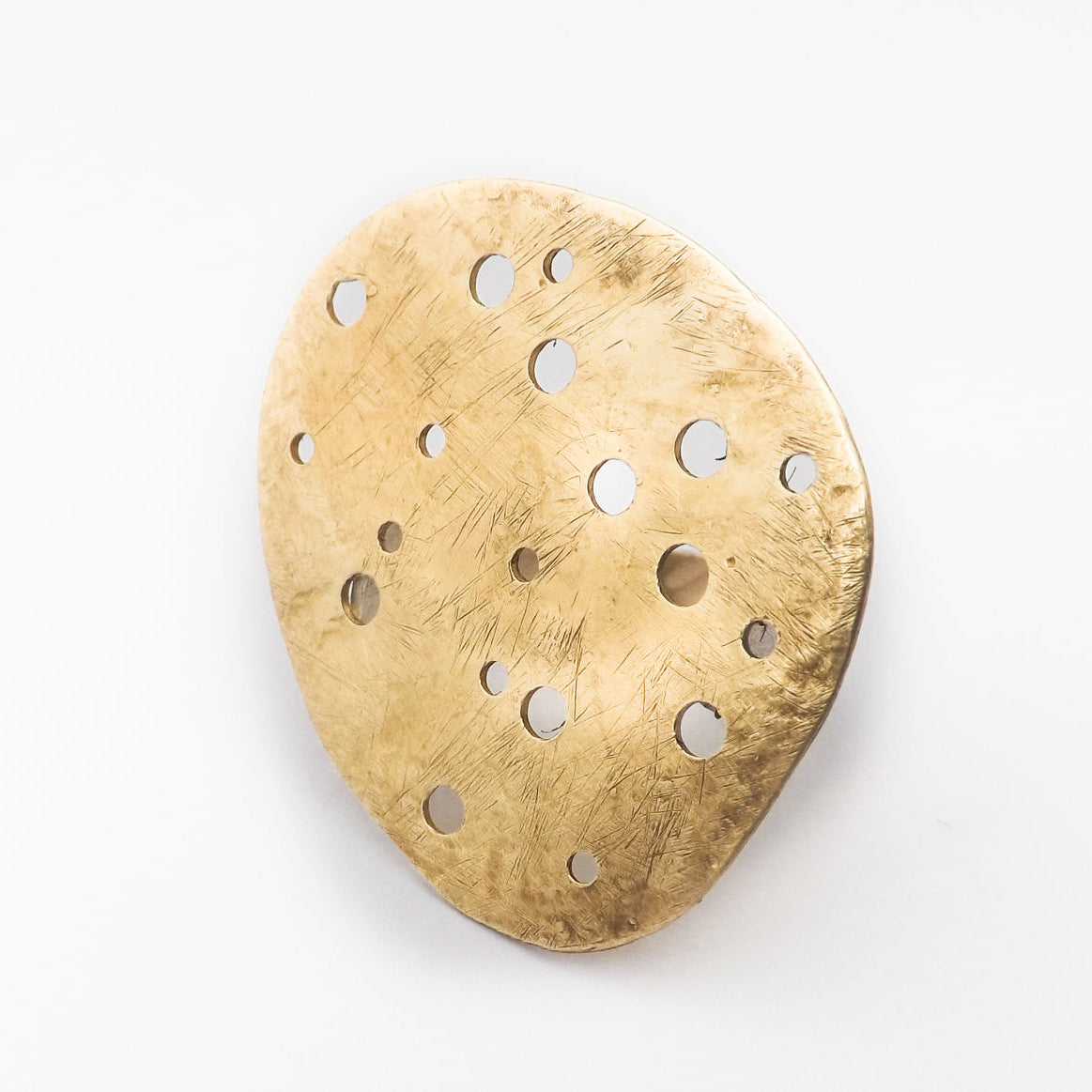 Eroded Brass Pebble Statement Ring