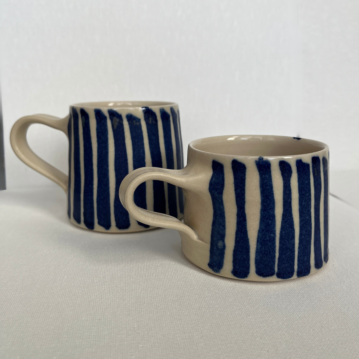 EOT Ceramics Short Mug - Cobalt Stripe Matte