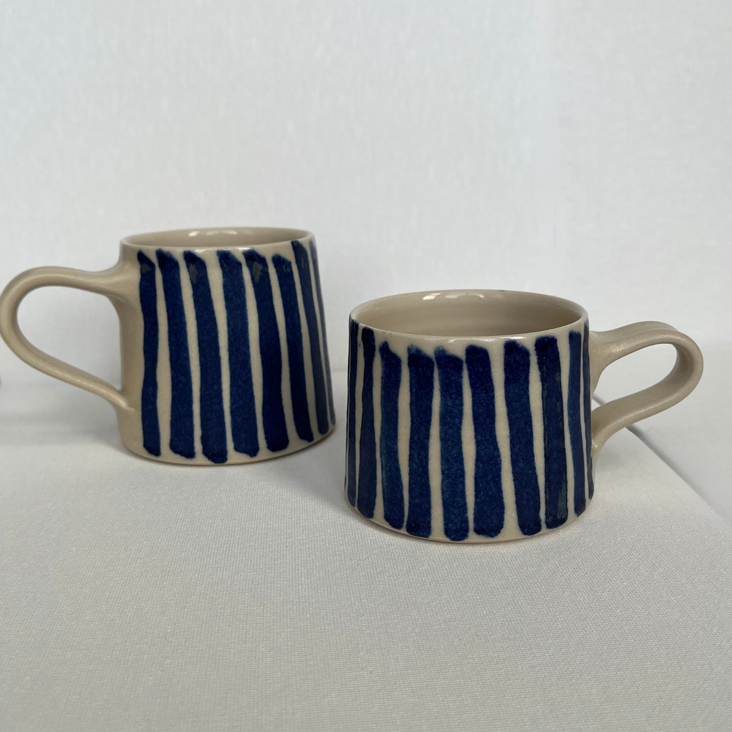EOT Ceramics Short Mug - Cobalt Stripe Matte