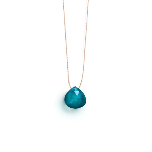 Wanderlust Life Fine Cord Necklace - Portofino Blue Quartz