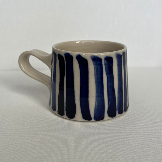 EOT Ceramics Short Mug - Cobalt Stripe Gloss