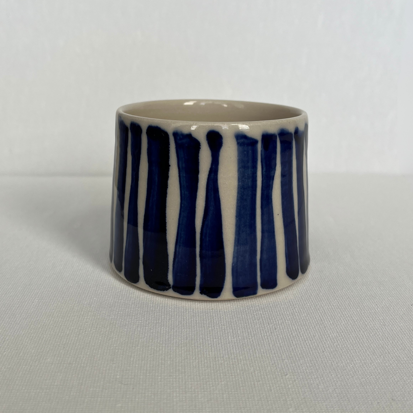 EOT Ceramics Short Mug - Cobalt Stripe Gloss