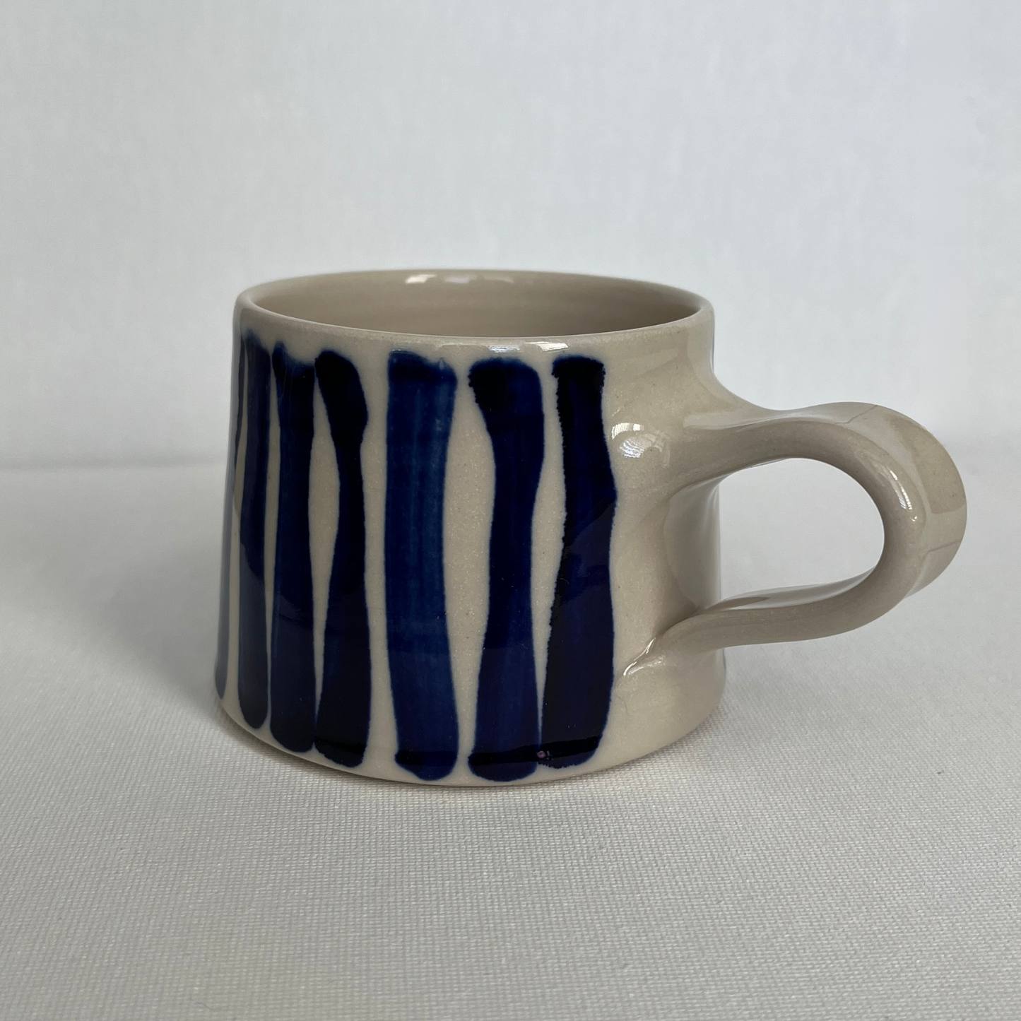 EOT Ceramics Short Mug - Cobalt Stripe Gloss