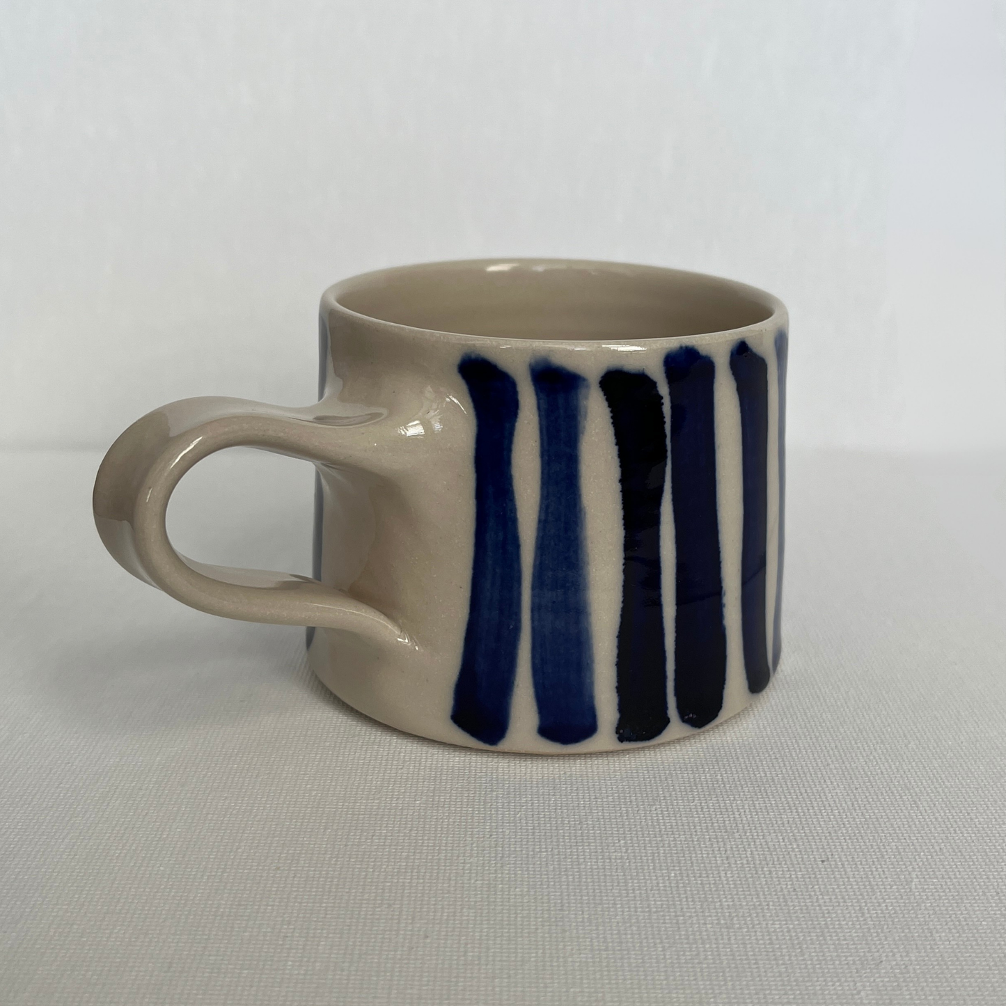 EOT Ceramics Short Mug - Cobalt Stripe Gloss