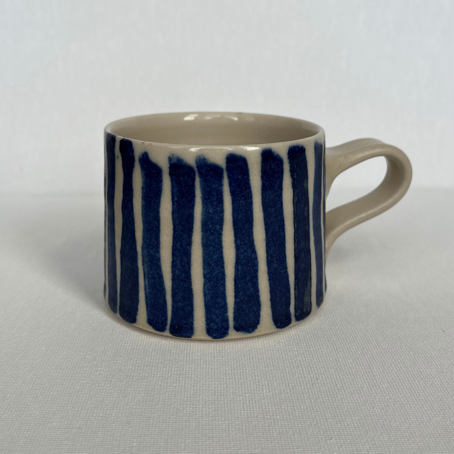 EOT Ceramics Short Mug - Cobalt Stripe Matte