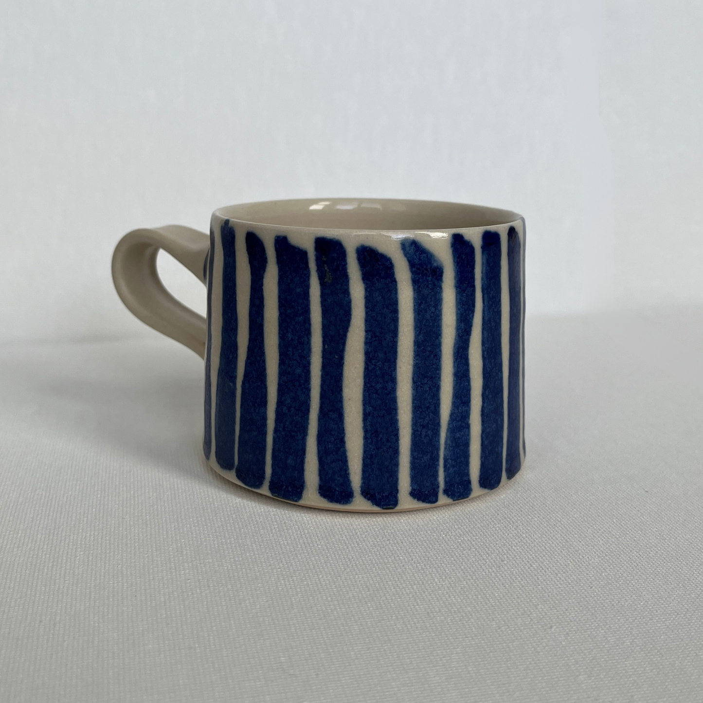 EOT Ceramics Short Mug - Cobalt Stripe Matte