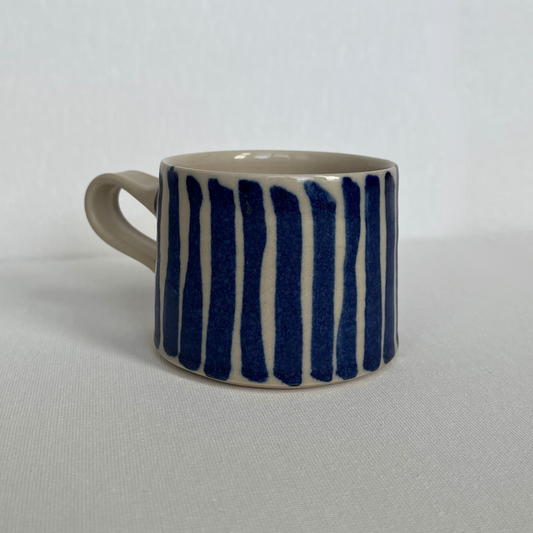 EOT Ceramics Short Mug - Cobalt Stripe Matte