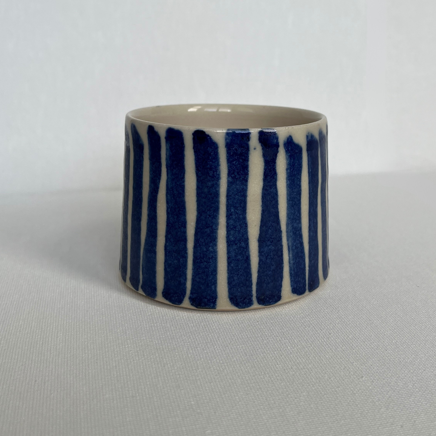 EOT Ceramics Short Mug - Cobalt Stripe Matte