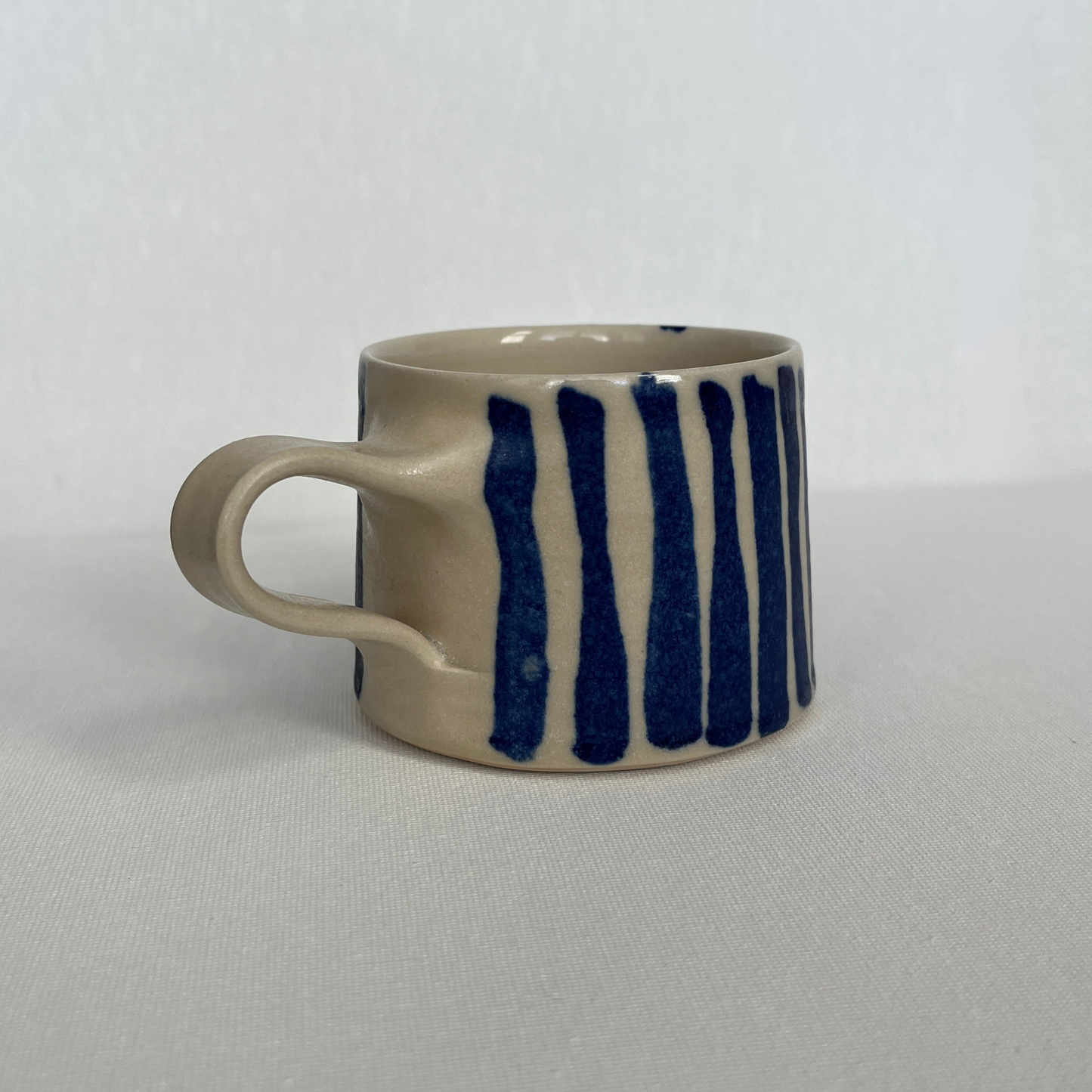 EOT Ceramics Short Mug - Cobalt Stripe Matte