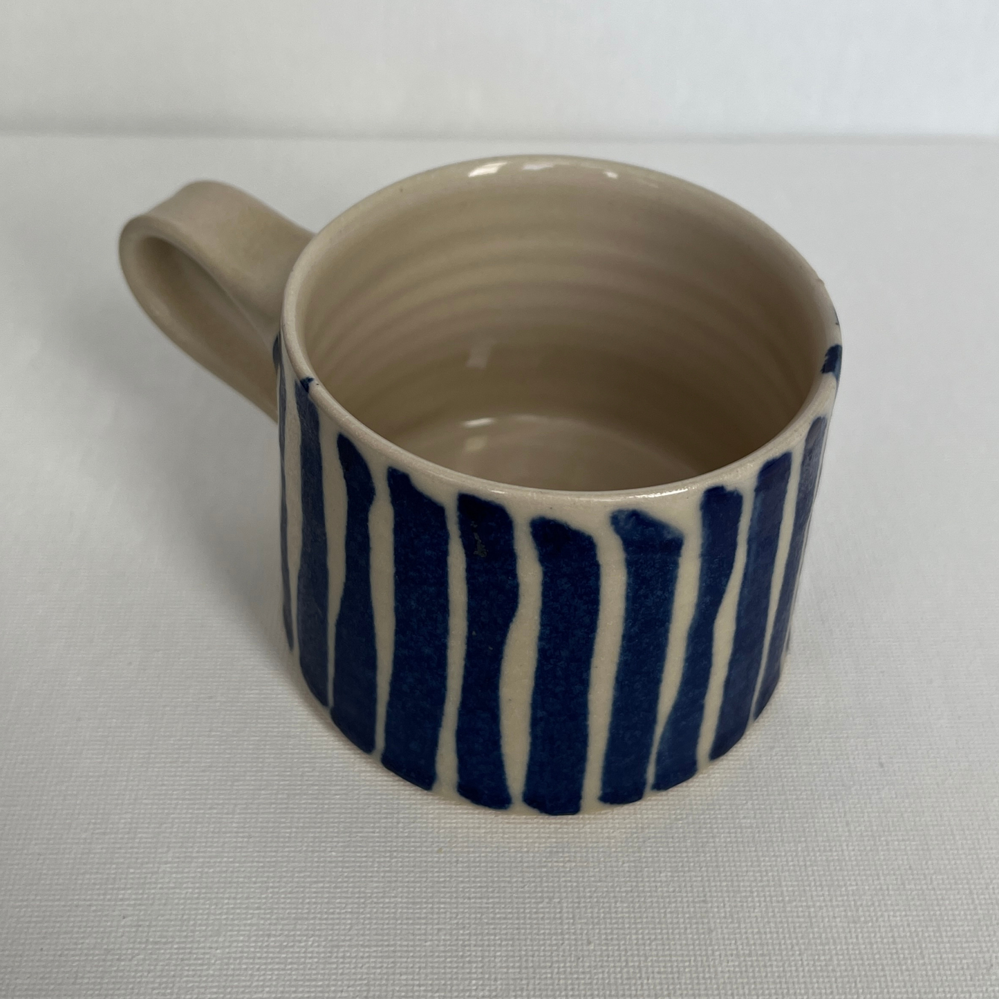EOT Ceramics Short Mug - Cobalt Stripe Matte