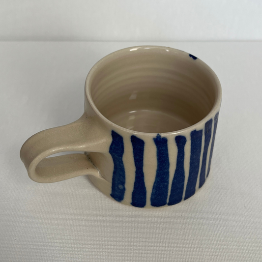 EOT Ceramics Short Mug - Cobalt Stripe Matte