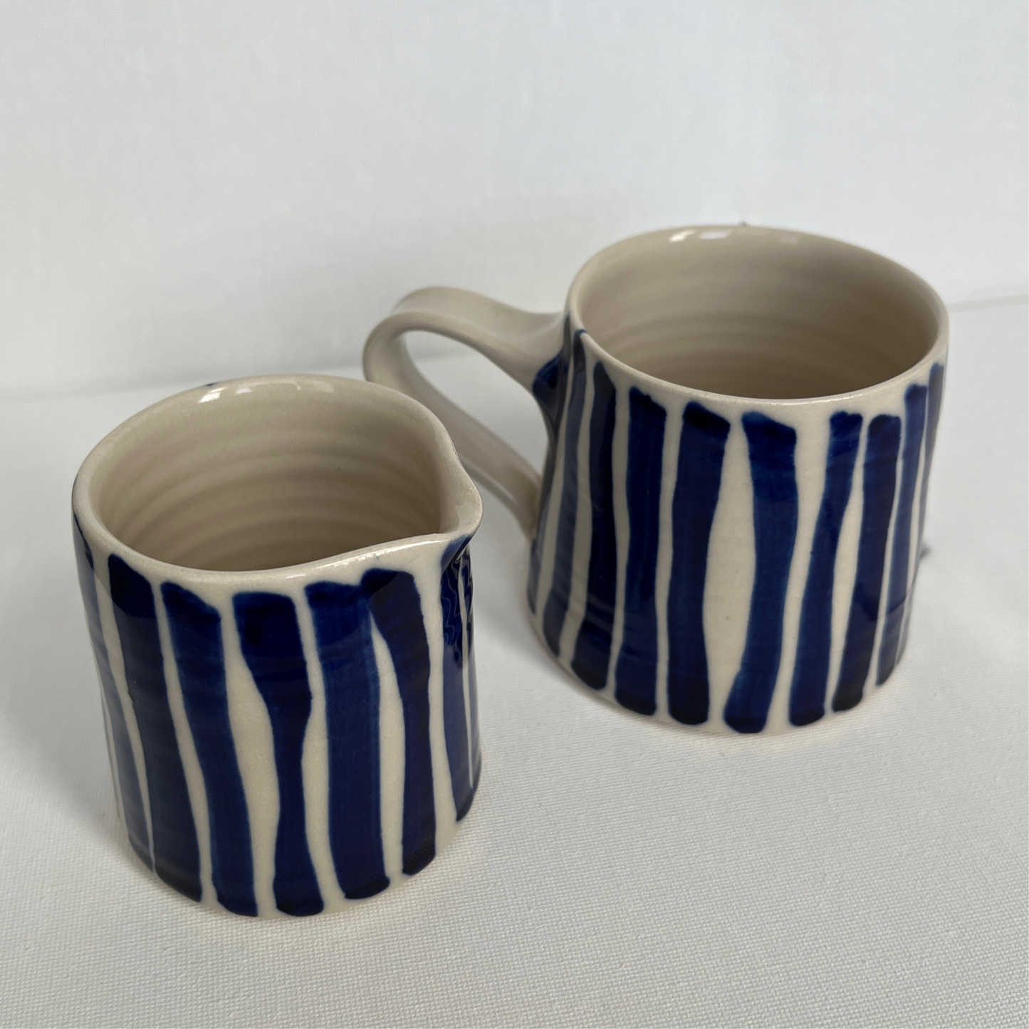 EOT Ceramics Milk Jug - Cobalt Stripe Gloss