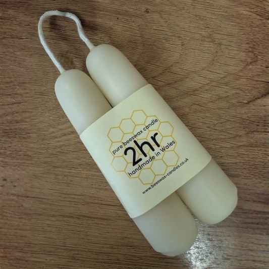 Hand Dipped Ivory Beeswax Candles - Small