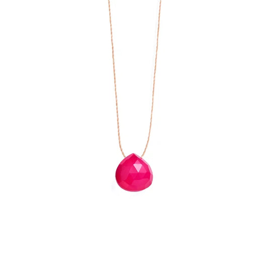 Wanderlust Life Fine Cord Necklace - Hot Pink Chalcedony