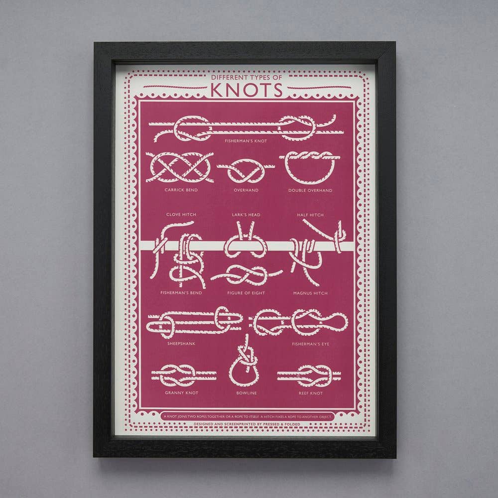 Pressed and Folded Screen Print - Types of Knots