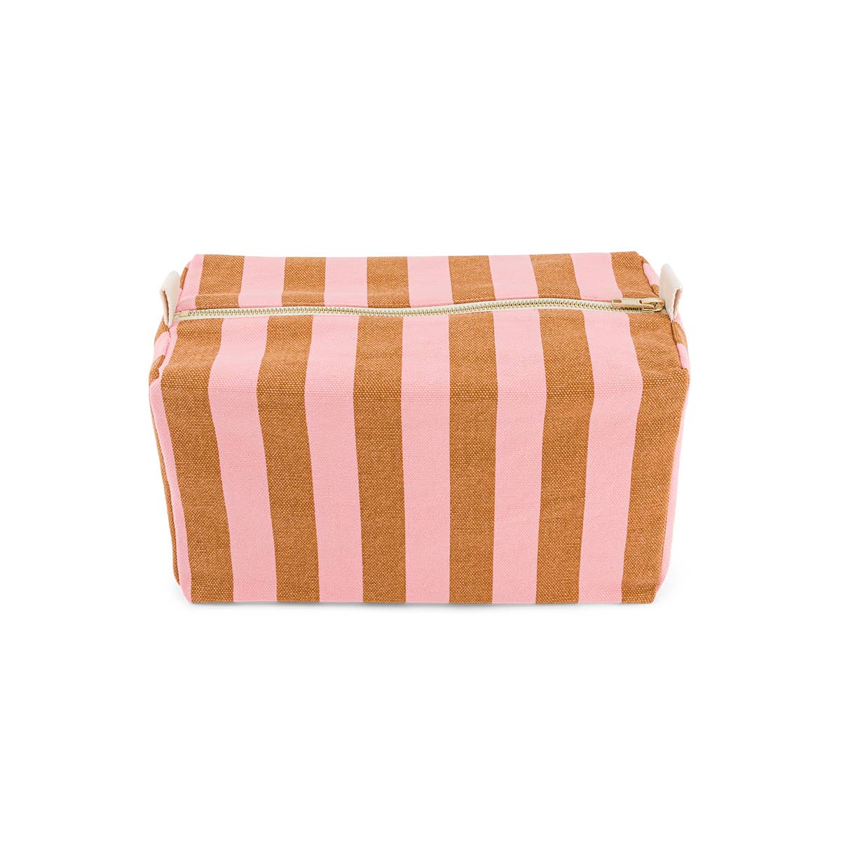 Vic Wash Bag - Strawberry & Caramel Stripes