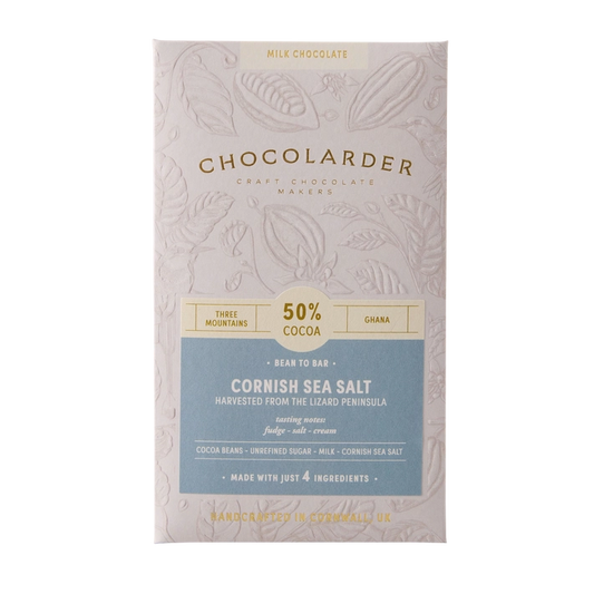 Chocolarder Cornish Sea Salt 50% Milk Chocolate Bar