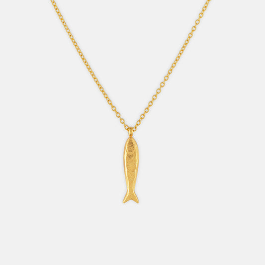 One & Eight Minnow Necklace - Gold
