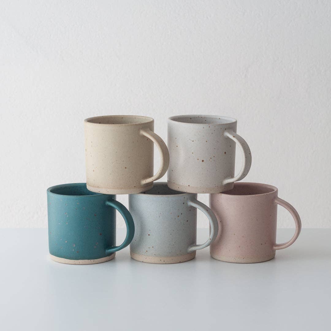 Dor & Tan Ceramic Mug - Linen Blue & Speckled