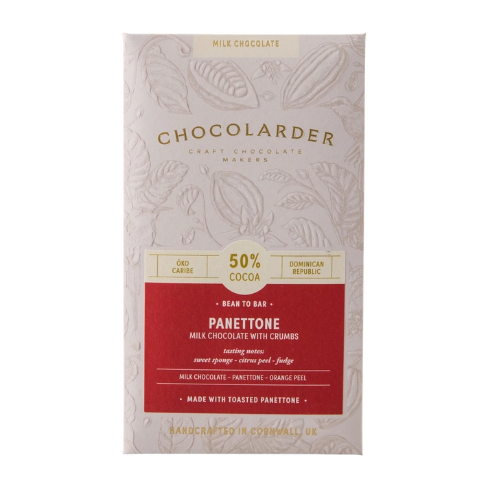 Chocolarder Panettone 50% Milk Chocolate Bar