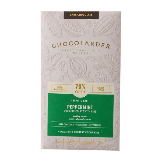 Chocolarder Peppermint 70% Dark Chocolate Bar