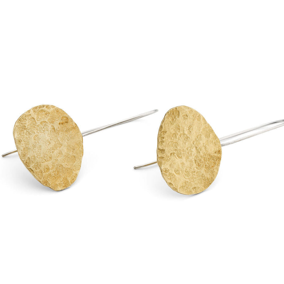 Brass Pebble Earrings