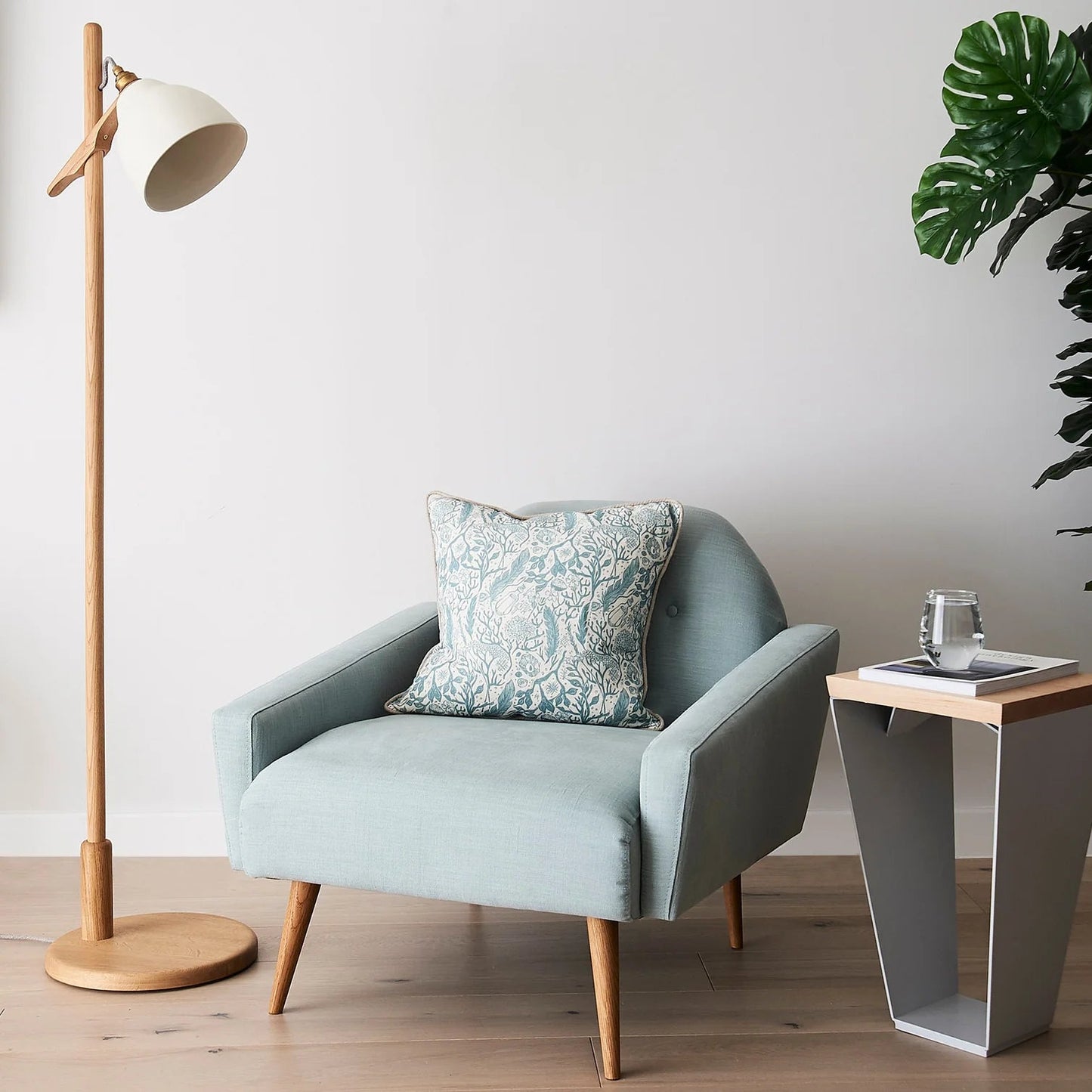 Studio Haran Element Oak and Ceramic Floor Lamp