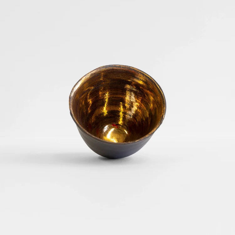 Sarah Cooling Moon Through Trees Bowl - Gold Lustre
