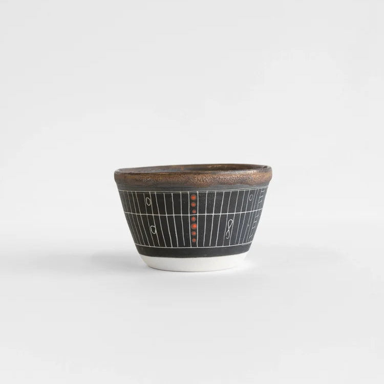 Sarah Cooling Porcelain Sgraffito Splayed Tea Bowl - Orange Pop