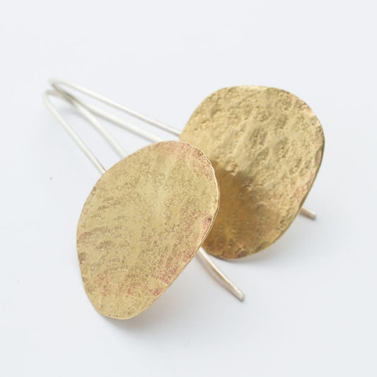 Brass Pebble Earrings