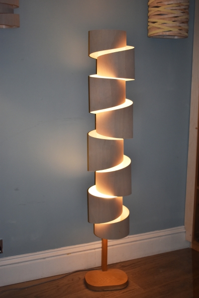 Stuart Lamble Stepp Floor Lamp 5ft, Walnut Floor Lamp Contemporary