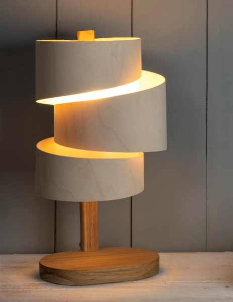 Stuart Lamble Stepp Table Lamp Natural, Natural Wooden Table Lamp Uk